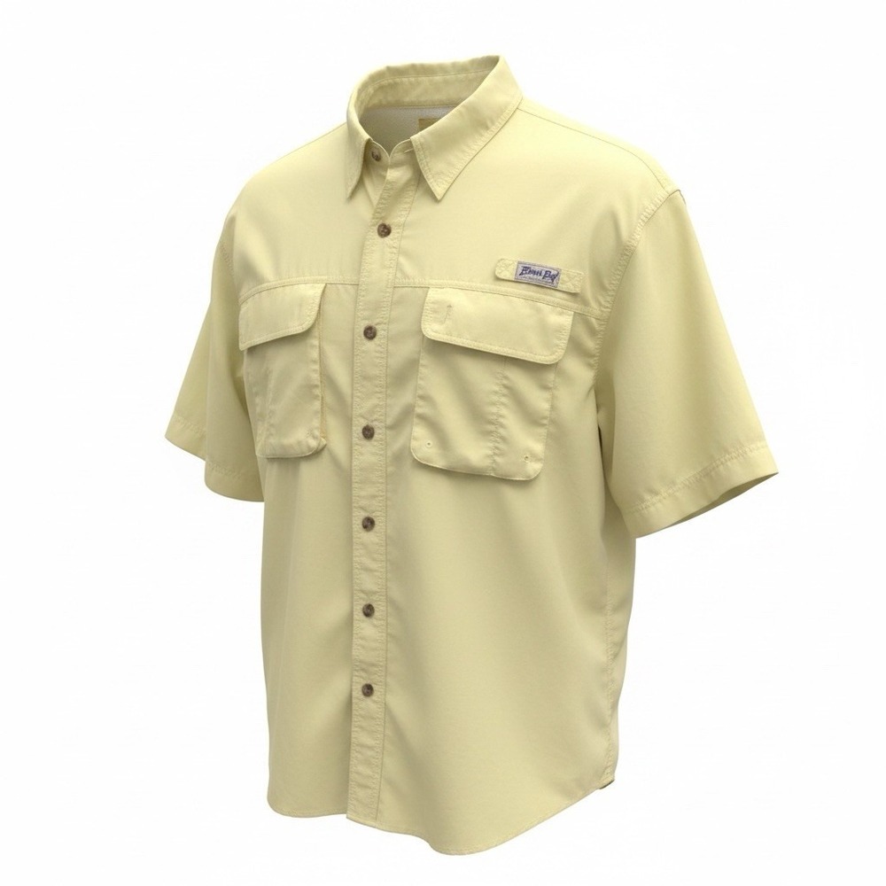 Bimini Bay Outfitters Fishing Shirt Yellow Short Sleeve Vented Mens 3XL